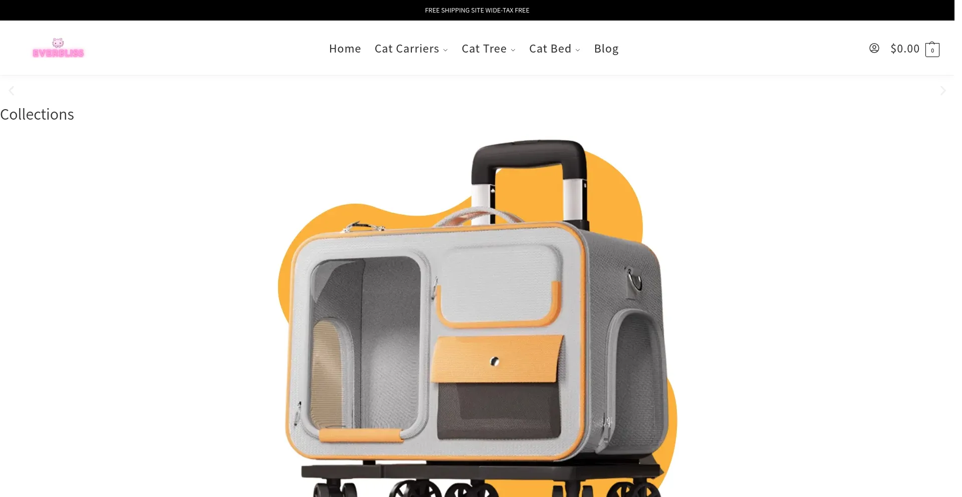 Website screenshot of Everblisspets.com