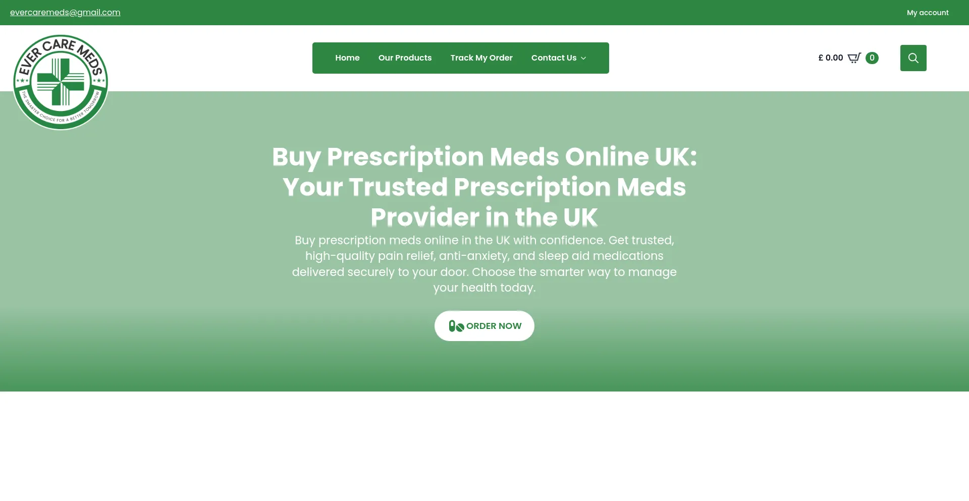 Website screenshot of Evercaremeds.com
