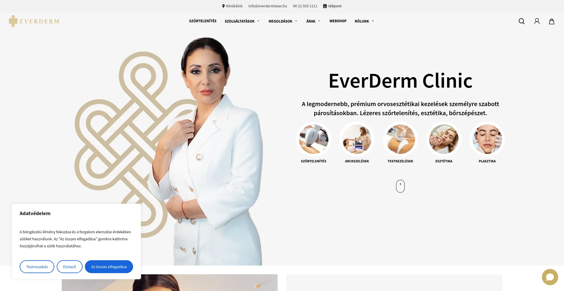 Website screenshot of Everdermlaser.hu