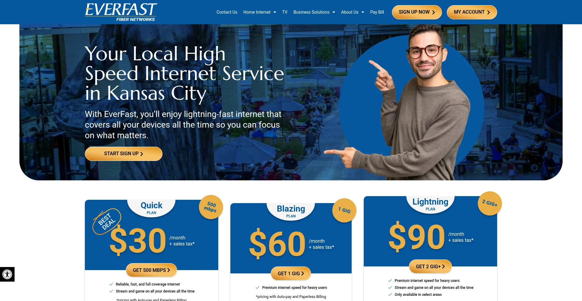 Website screenshot of Everfastfiber.com