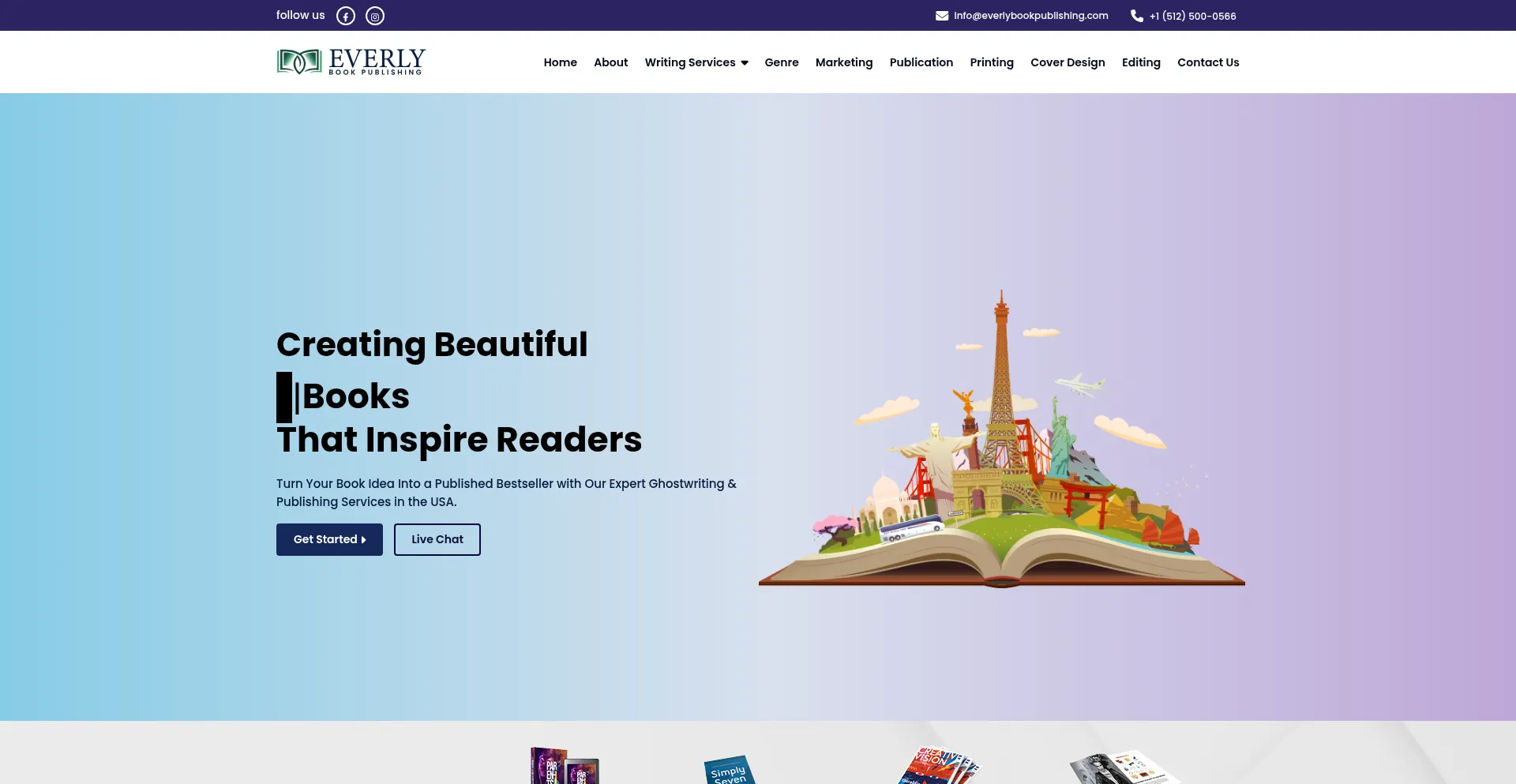 Website screenshot of Everlybookpublishing.com