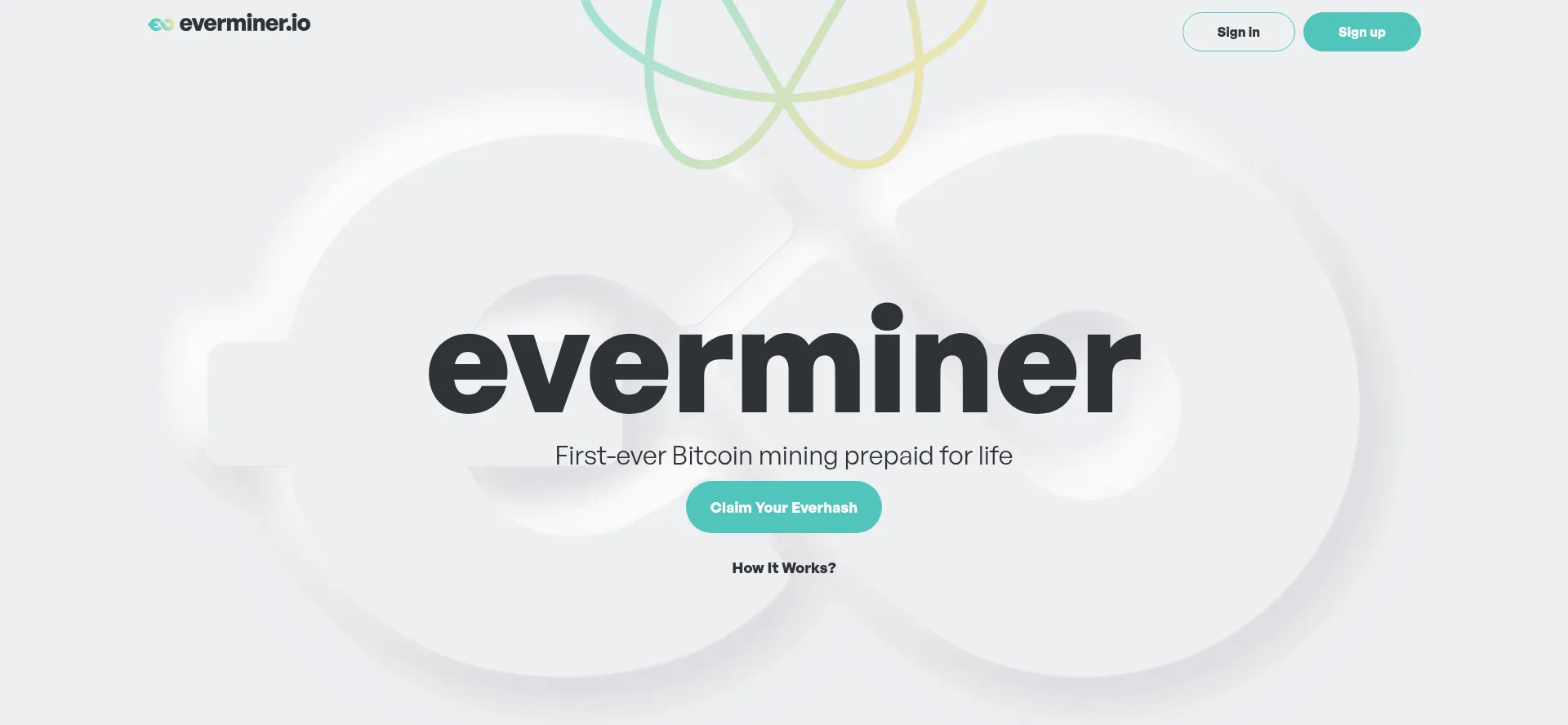 Website screenshot of Everminer.io