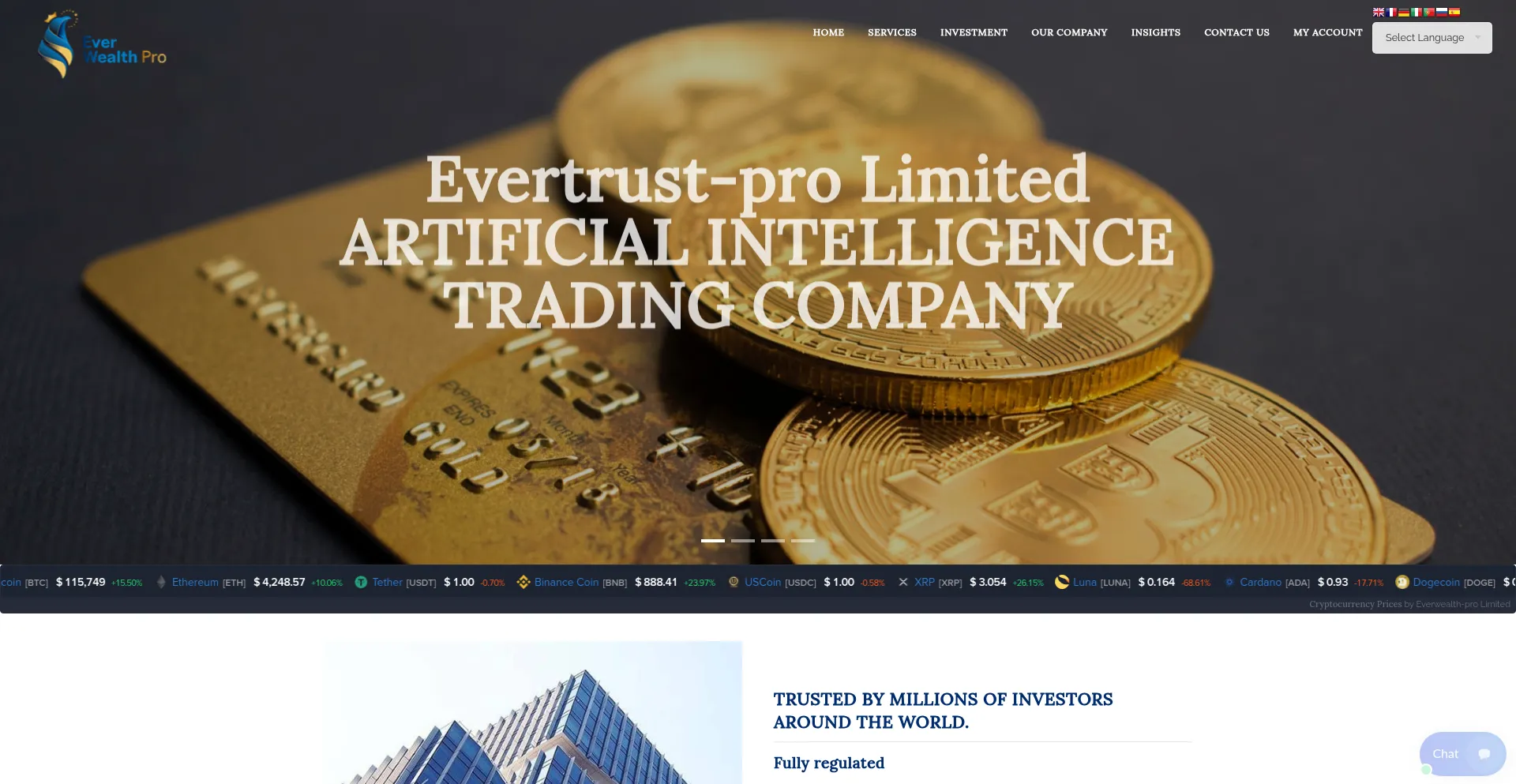 Website screenshot of Everwealth-pro.com