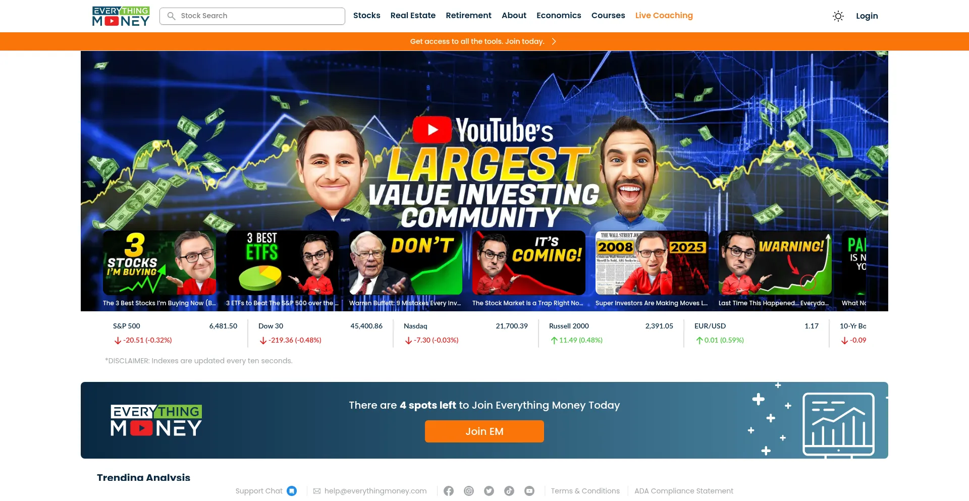 Website screenshot of Everythingmoney.com