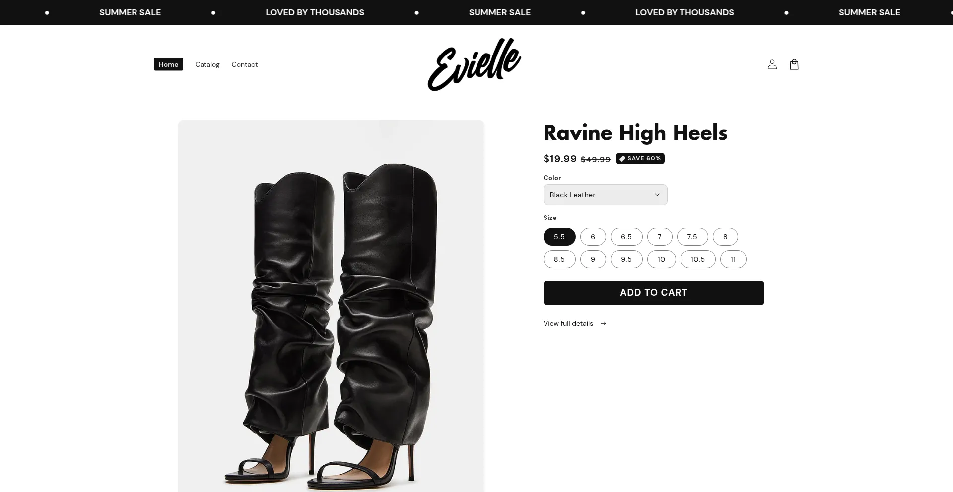 Website screenshot of Evielleus.com