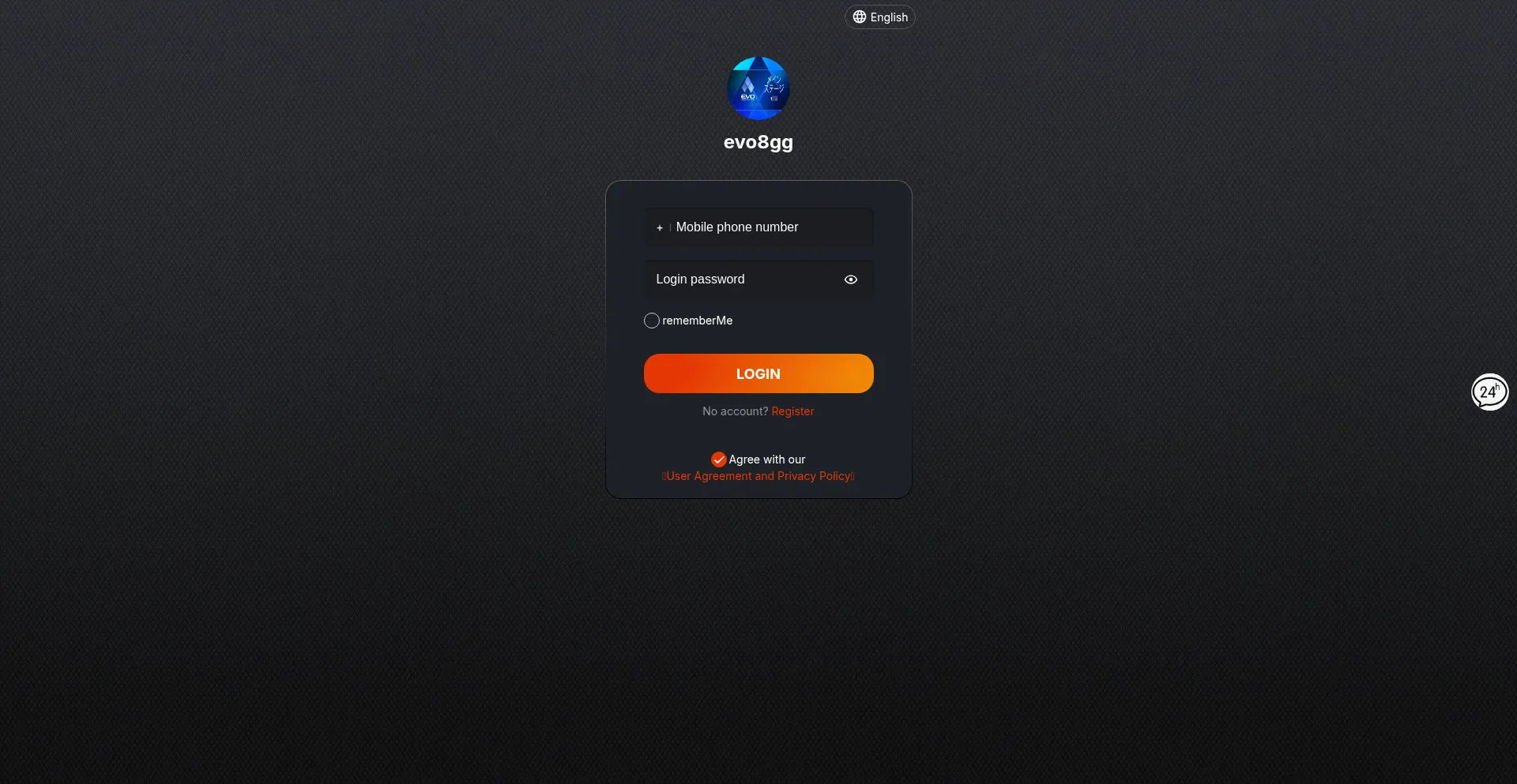 Website screenshot of Evo8gg.com