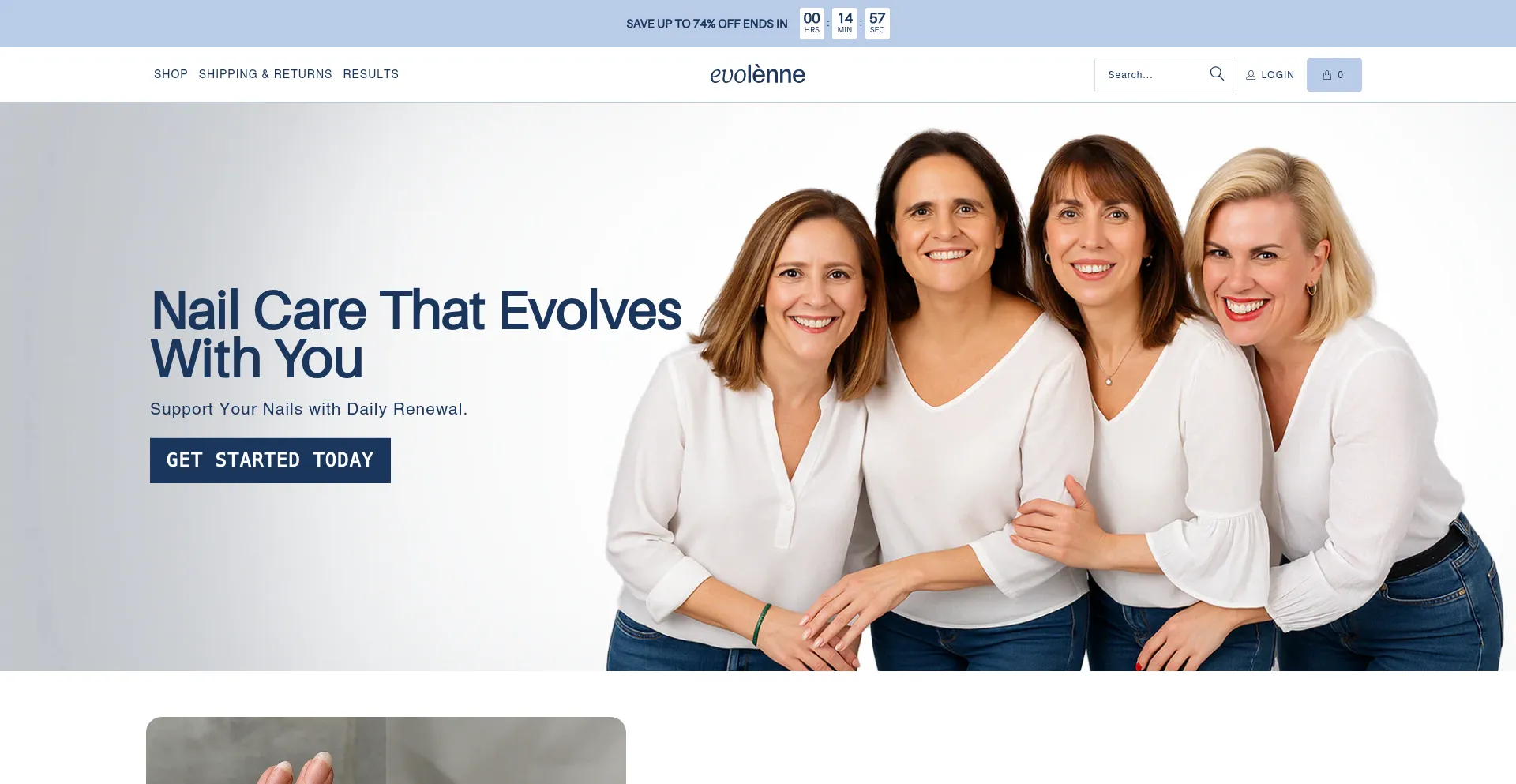 Website screenshot of Evolenne.com
