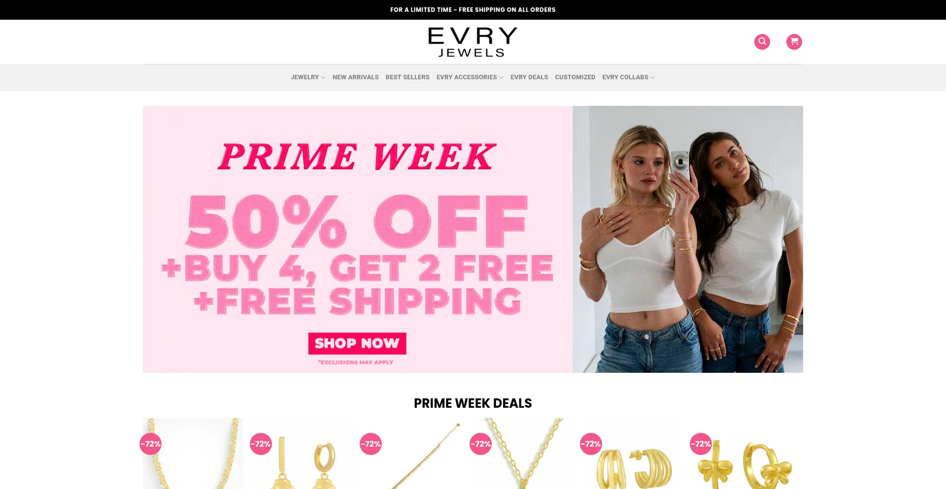 Website screenshot of Evryjewelsvip.shop