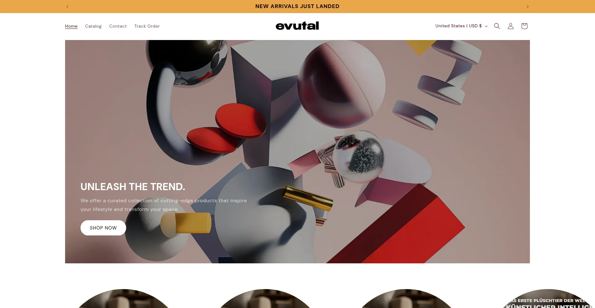 Website screenshot of Evutal.com