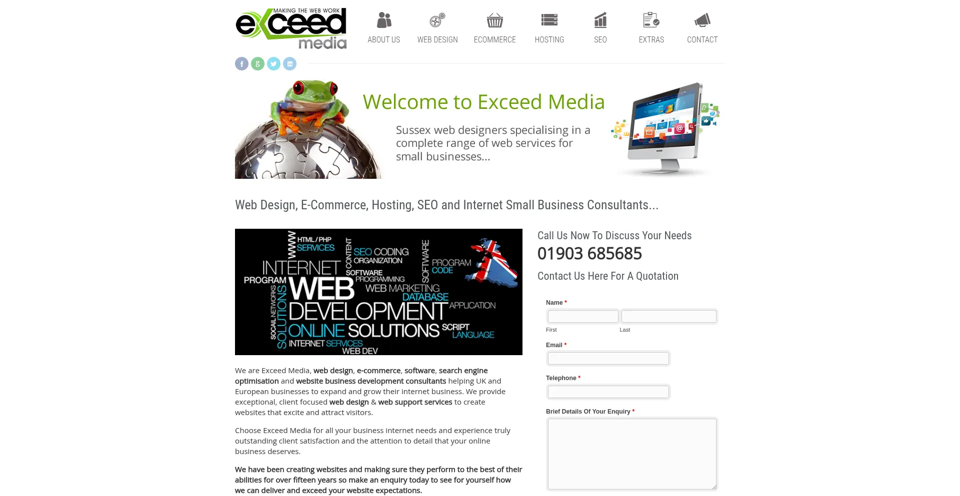 Website screenshot of Exceedmedia.com