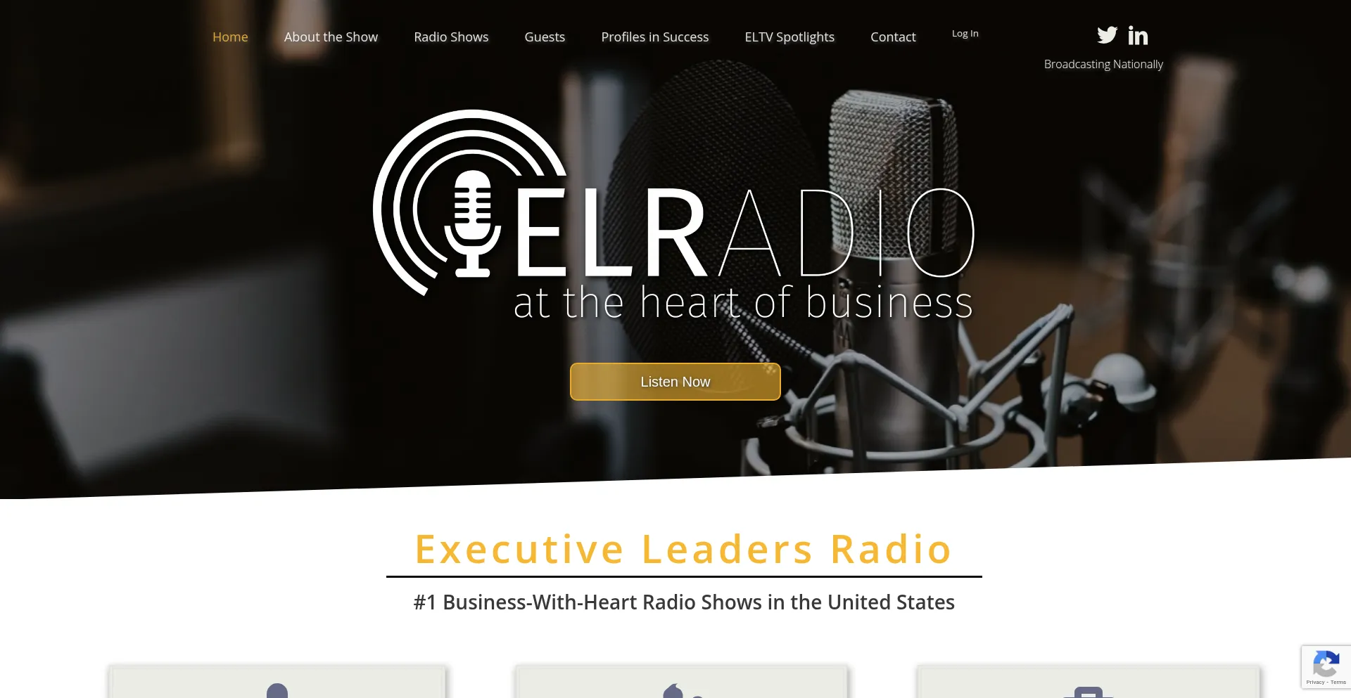 Website screenshot of Executiveleadersradio.com