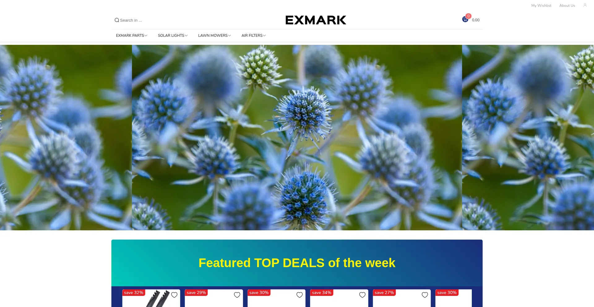 Website screenshot of Exmarkpartsdirect.shop