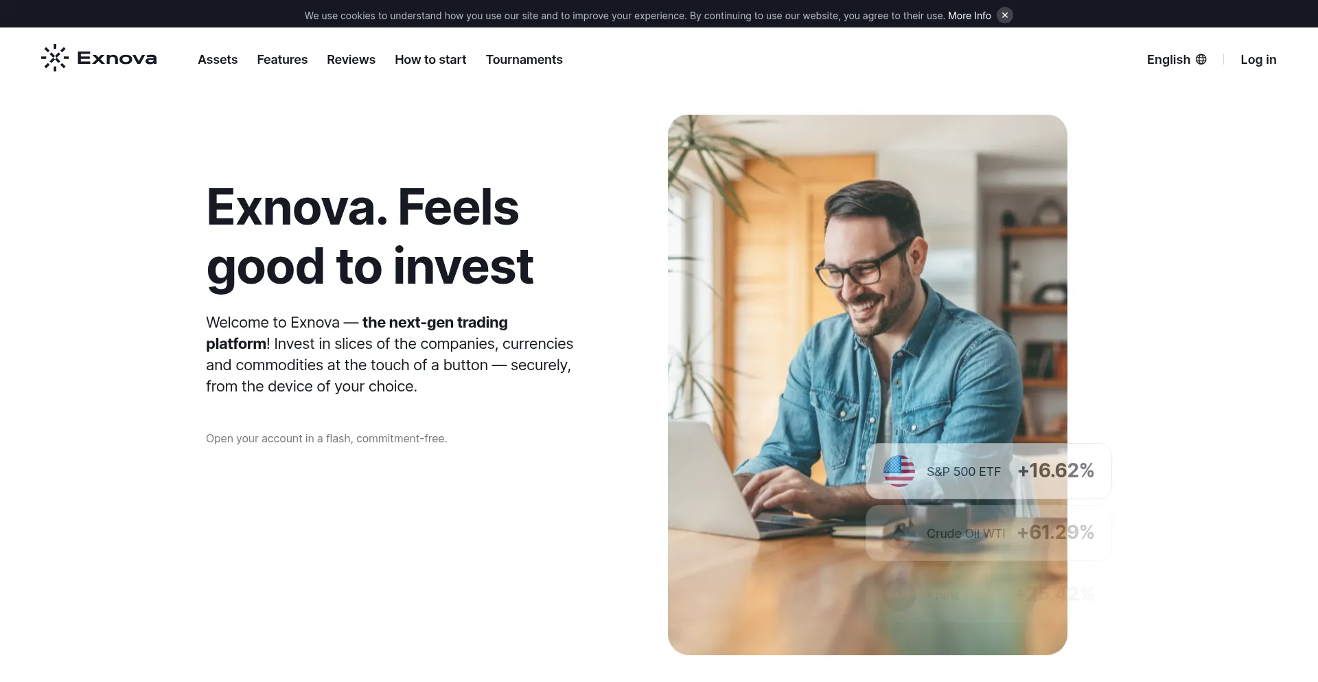 Website screenshot of Exnova.com