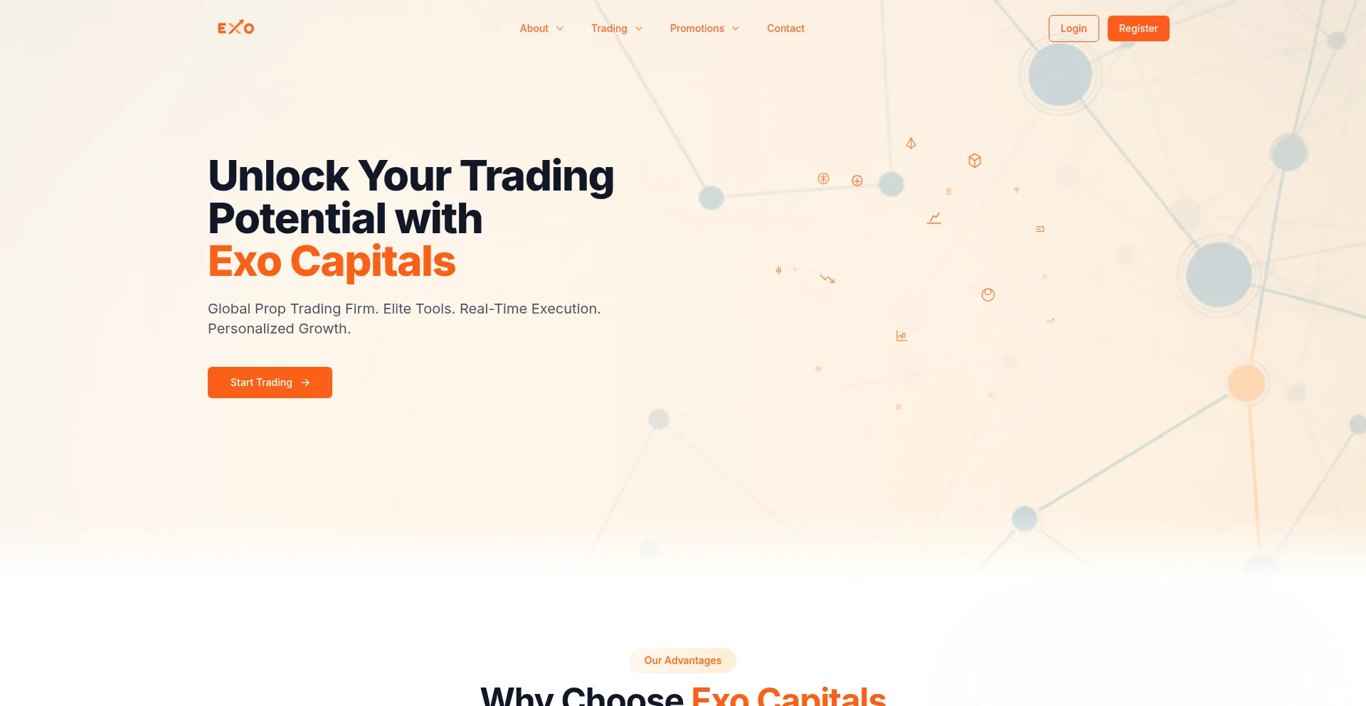 Website screenshot of Exocapitals.com