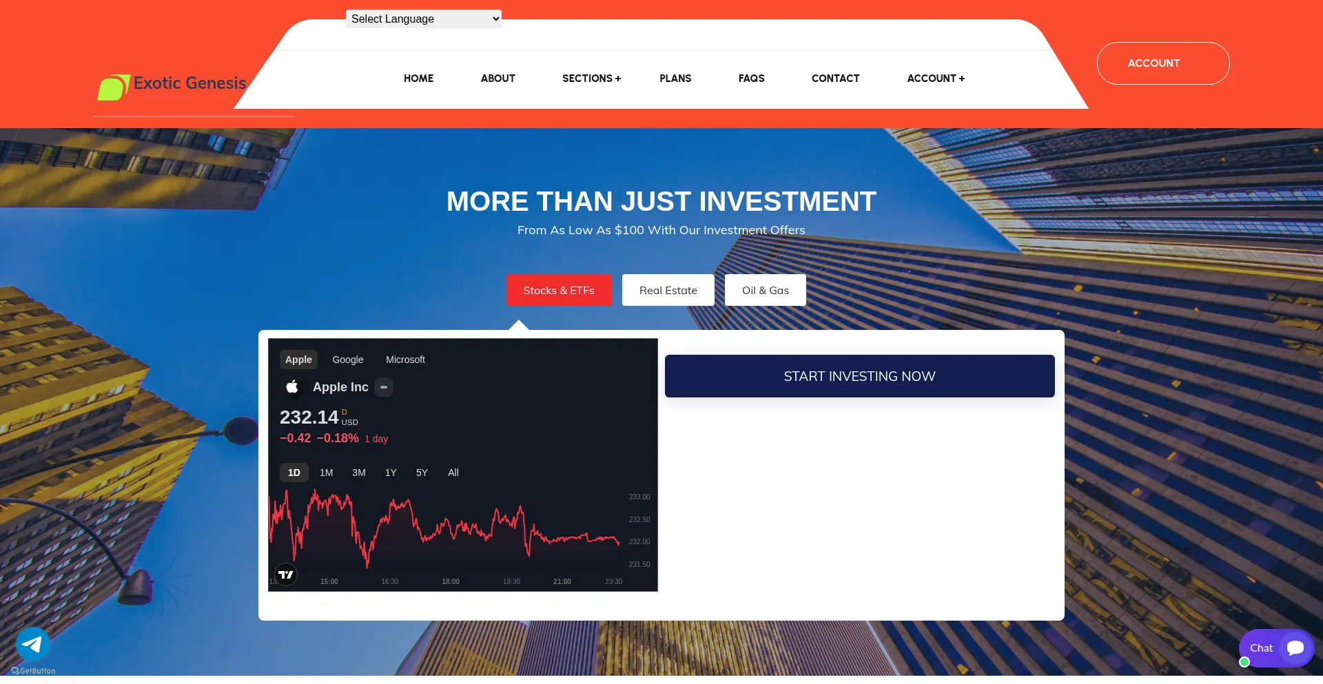 Website screenshot of Exoticgenesis.com