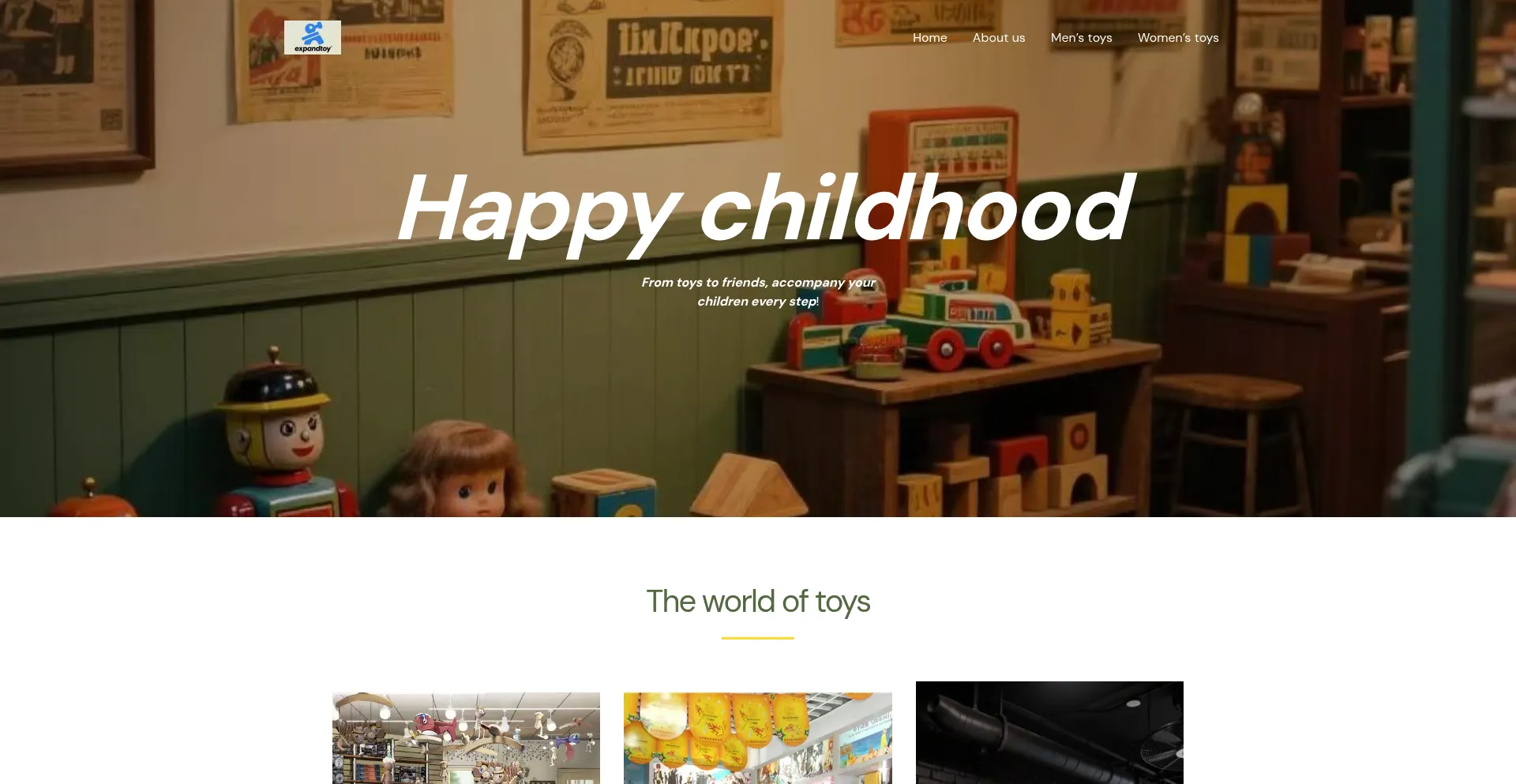 Website screenshot of Expandtoy.com