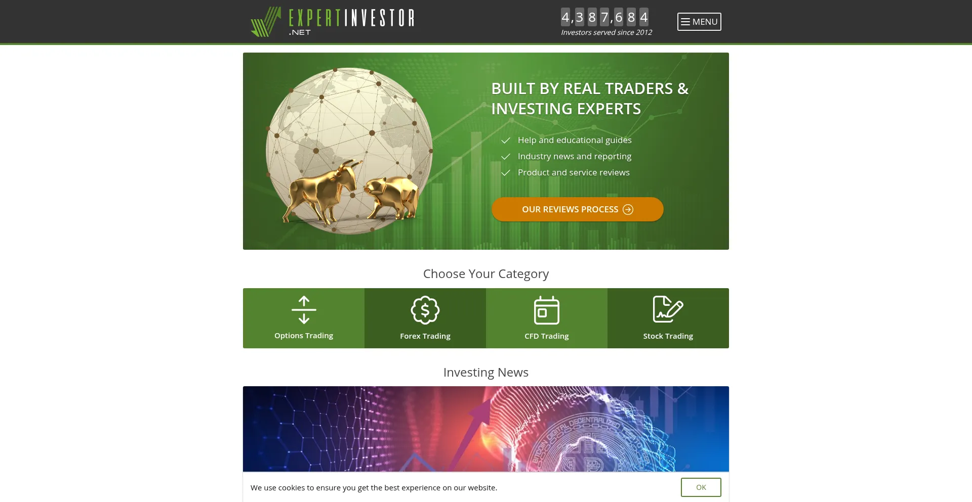Website screenshot of Expertinvestor.net