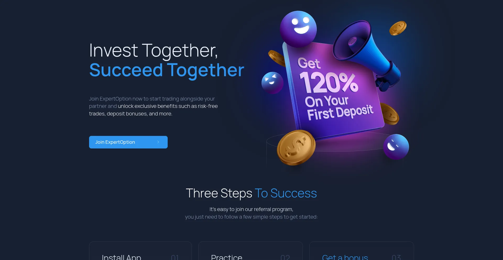 Website screenshot of Expertoption-track.com