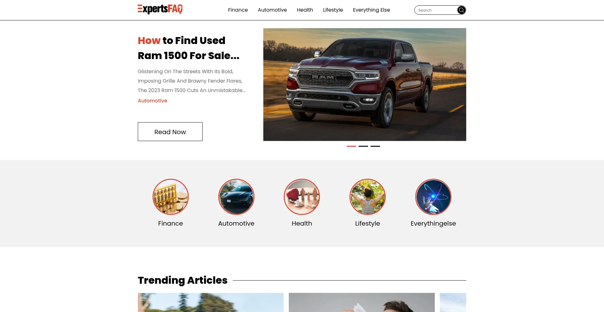 Website screenshot of Expertsfaq.com