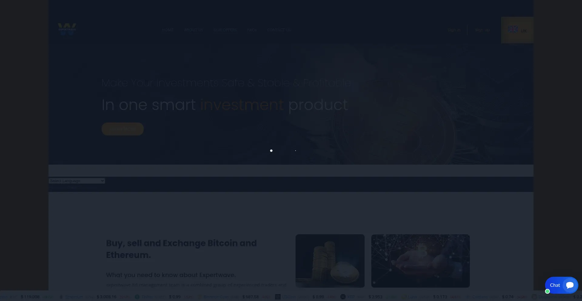 Website screenshot of Expertwave.ltd