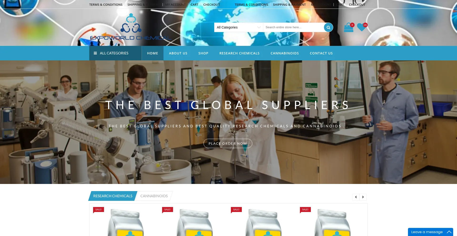 Website screenshot of Expoworldchem.com