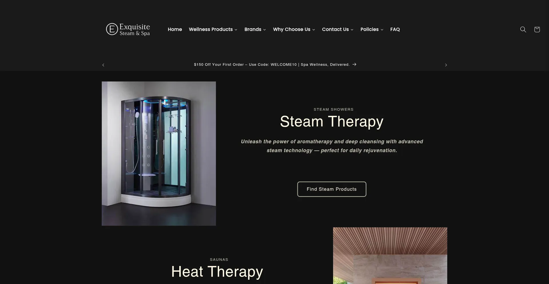 Website screenshot of Exquisitesteam.com
