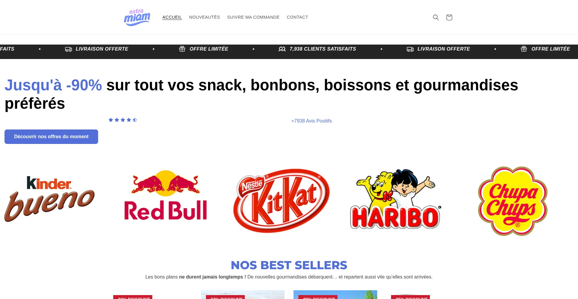 Website screenshot of Extramiam.com