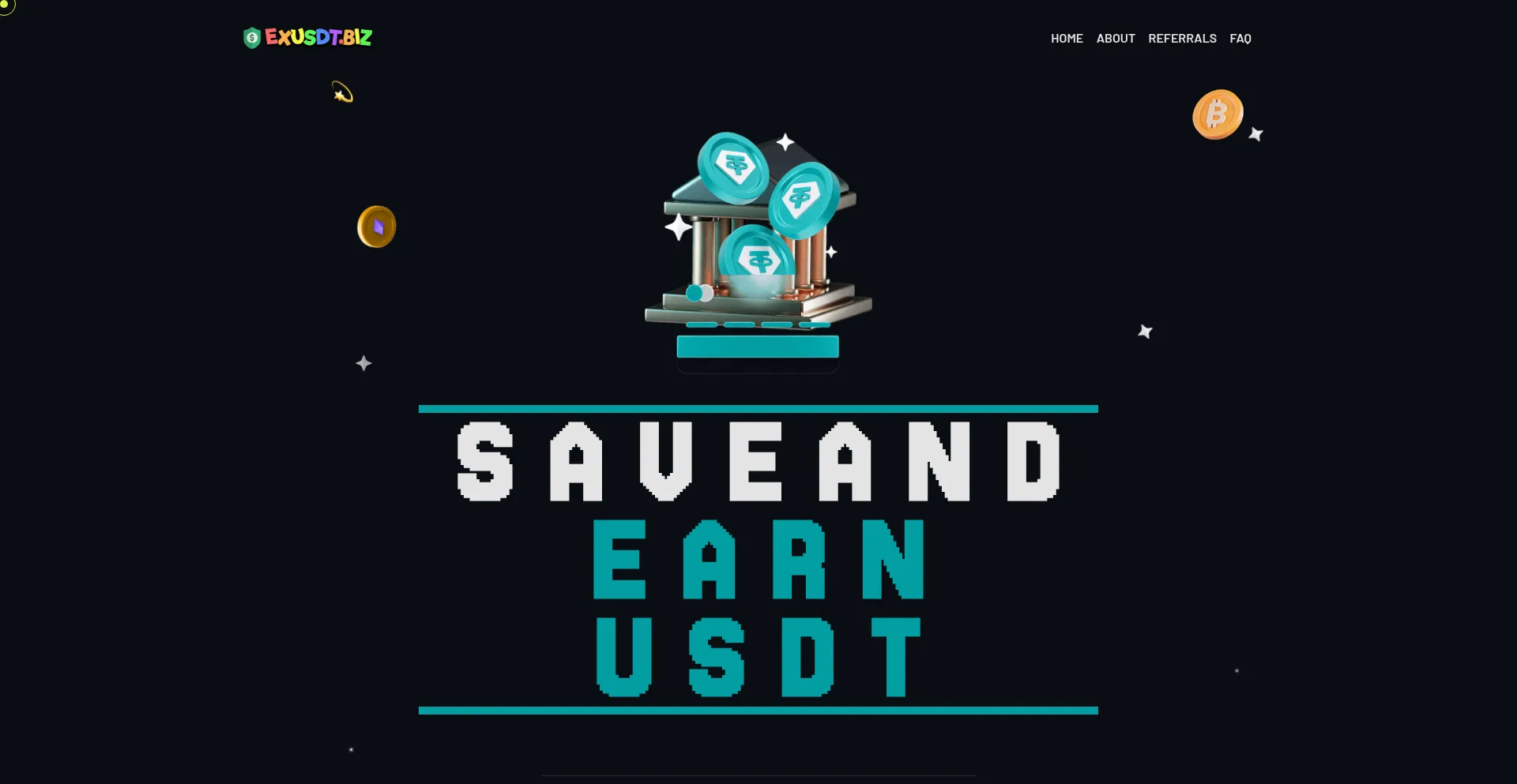 Website screenshot of Exusdt.biz