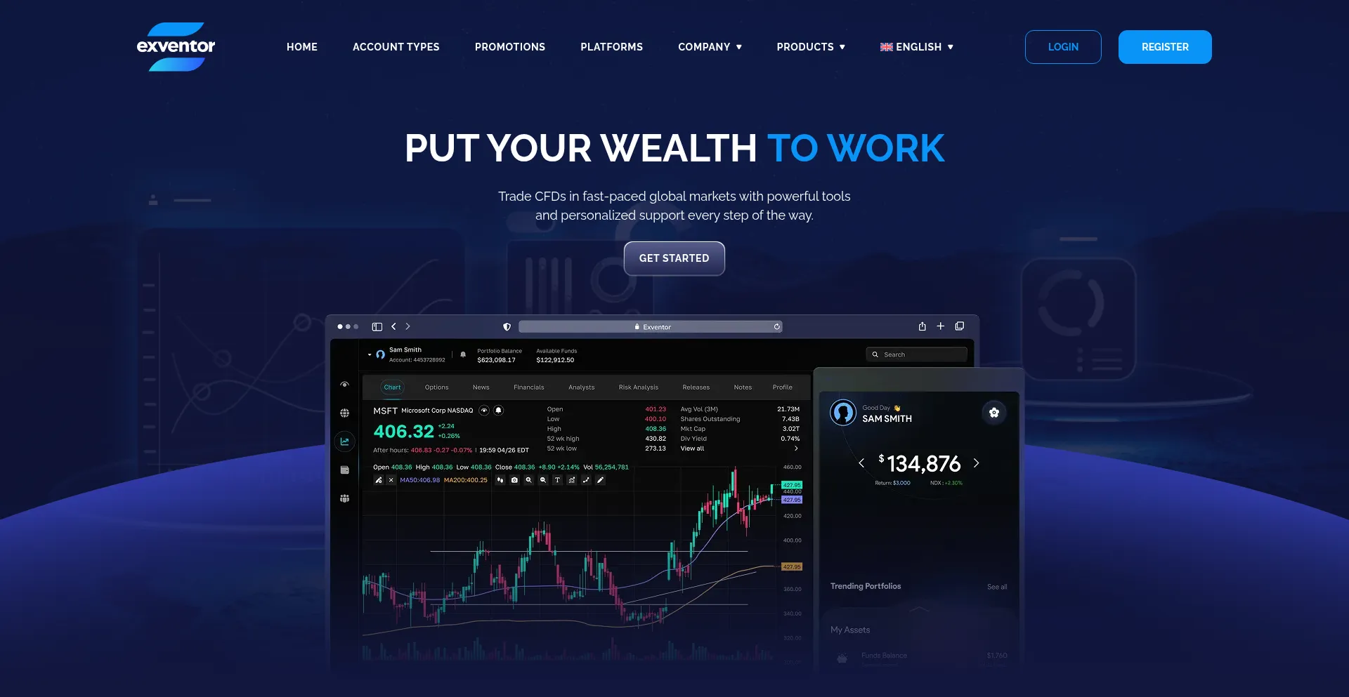 Website screenshot of Exventor.com