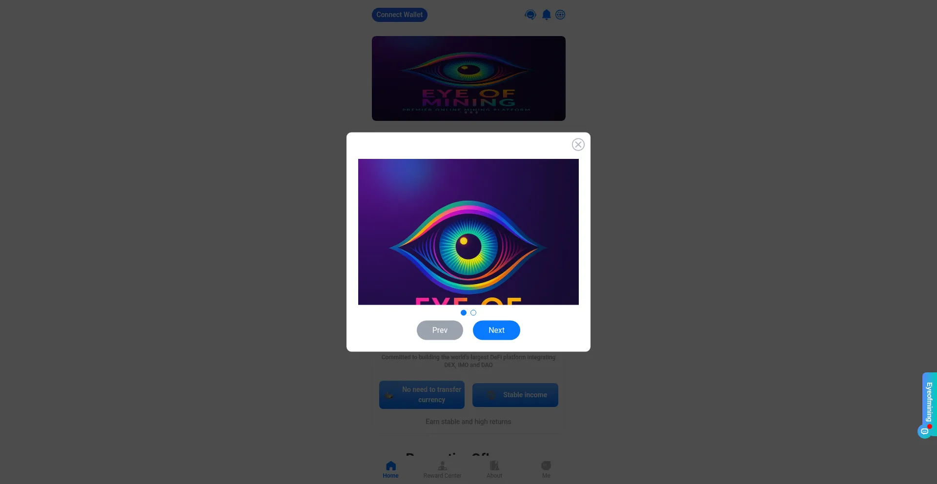 Website screenshot of Eyeofmining.cc