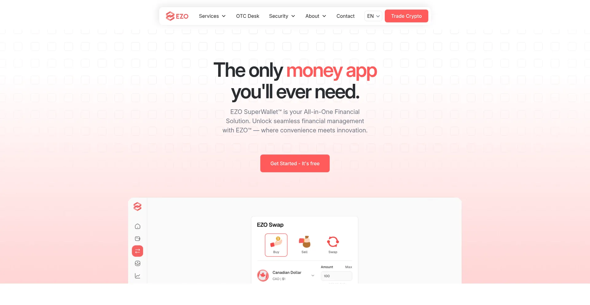 Website screenshot of Ezo.app