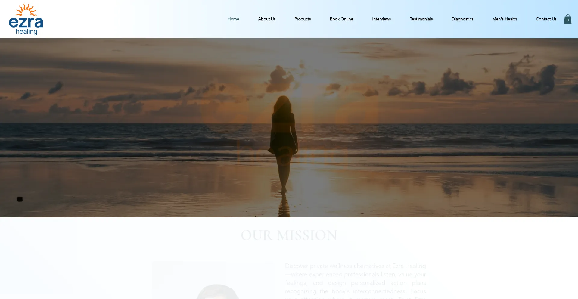 Website screenshot of Ezrahealing.com
