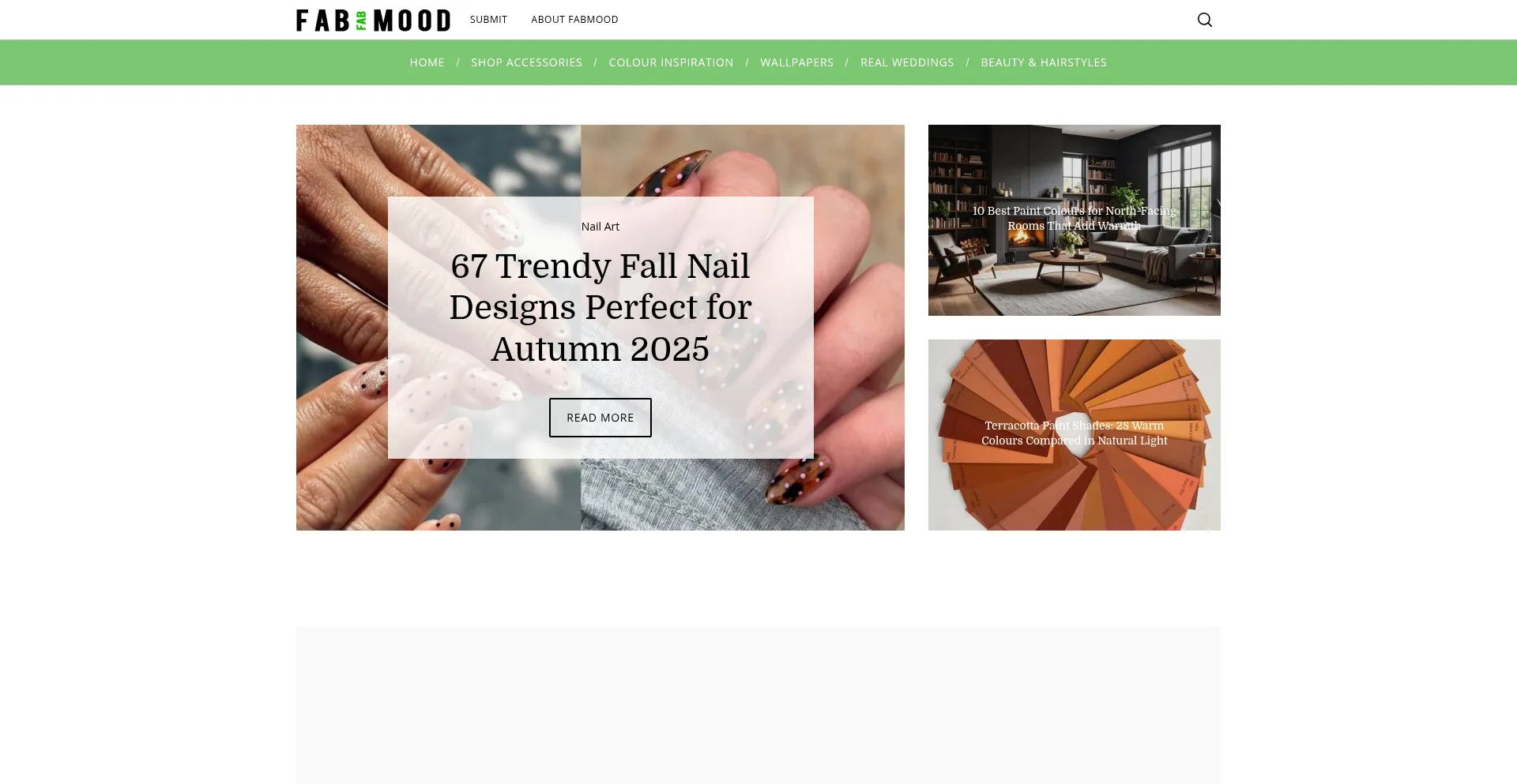 Website screenshot of Fabmood.com