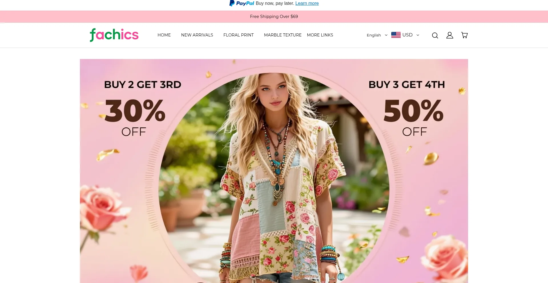 Website screenshot of Fachics.com