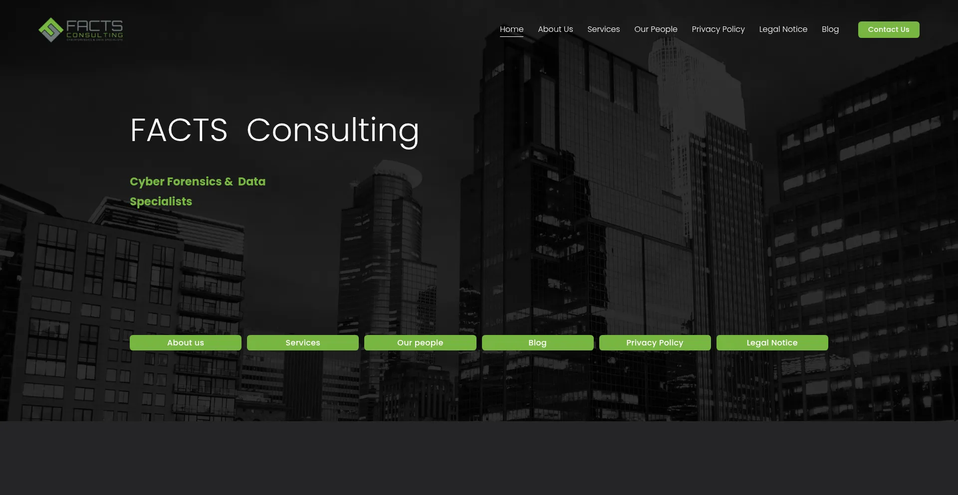 Website screenshot of Factsconsulting.com