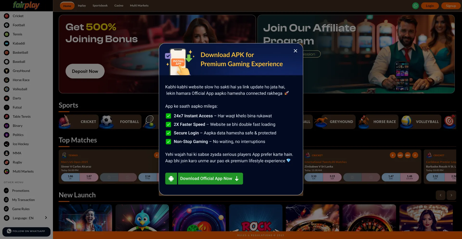 Website screenshot of Fairplay.global