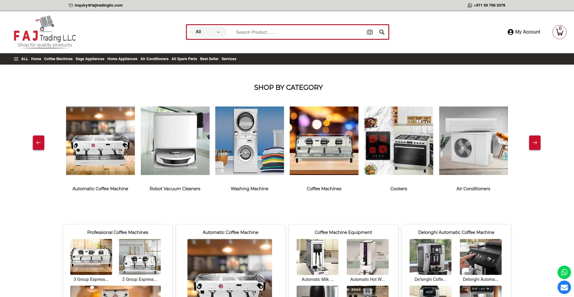 Website screenshot of Fajtradingllc.com