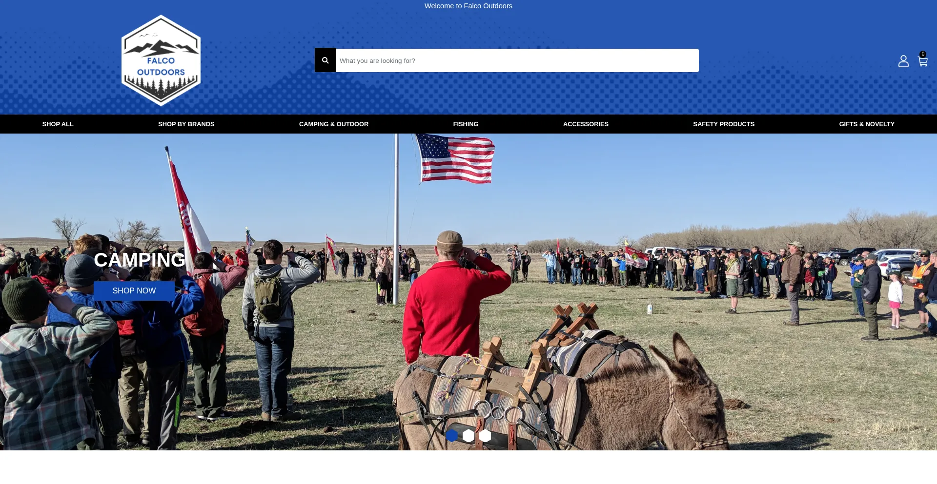 Website screenshot of Falcooutdoors.com