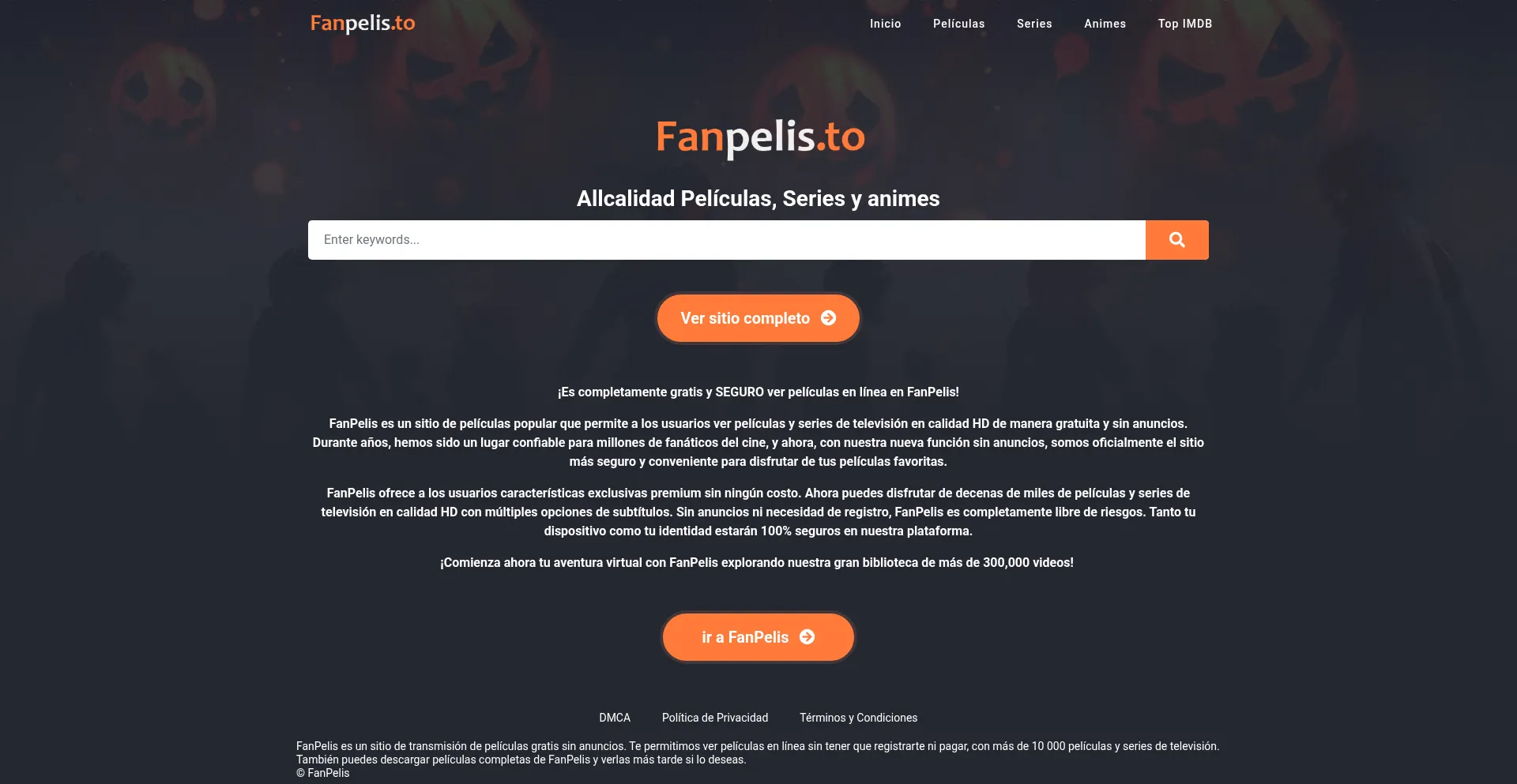 Website screenshot of Fanpelis.to