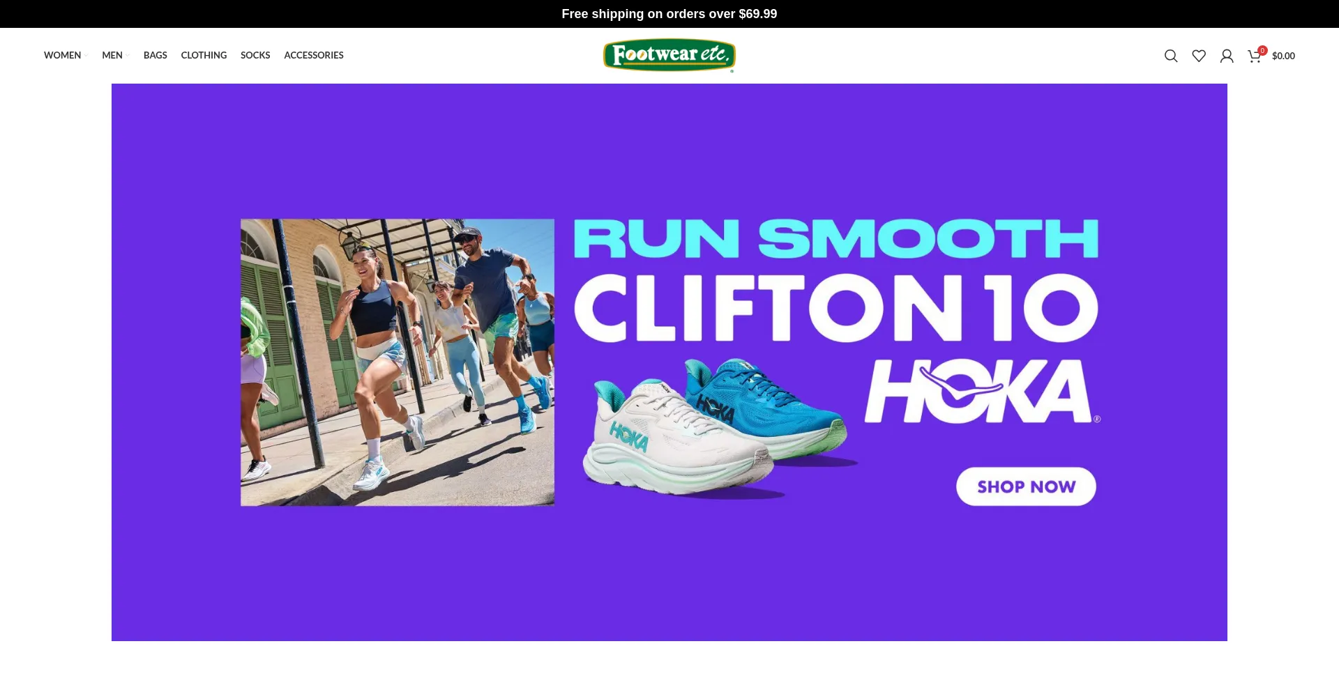 Website screenshot of Fansfootwearetc.shop
