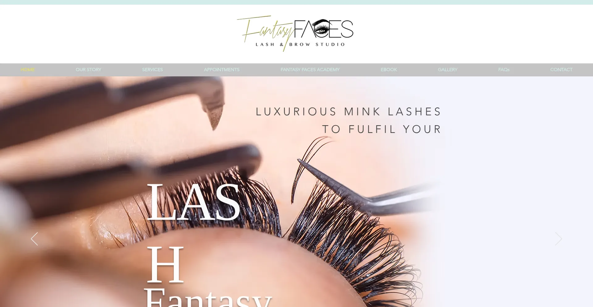 Website screenshot of Fantasyfacesbeauty.com