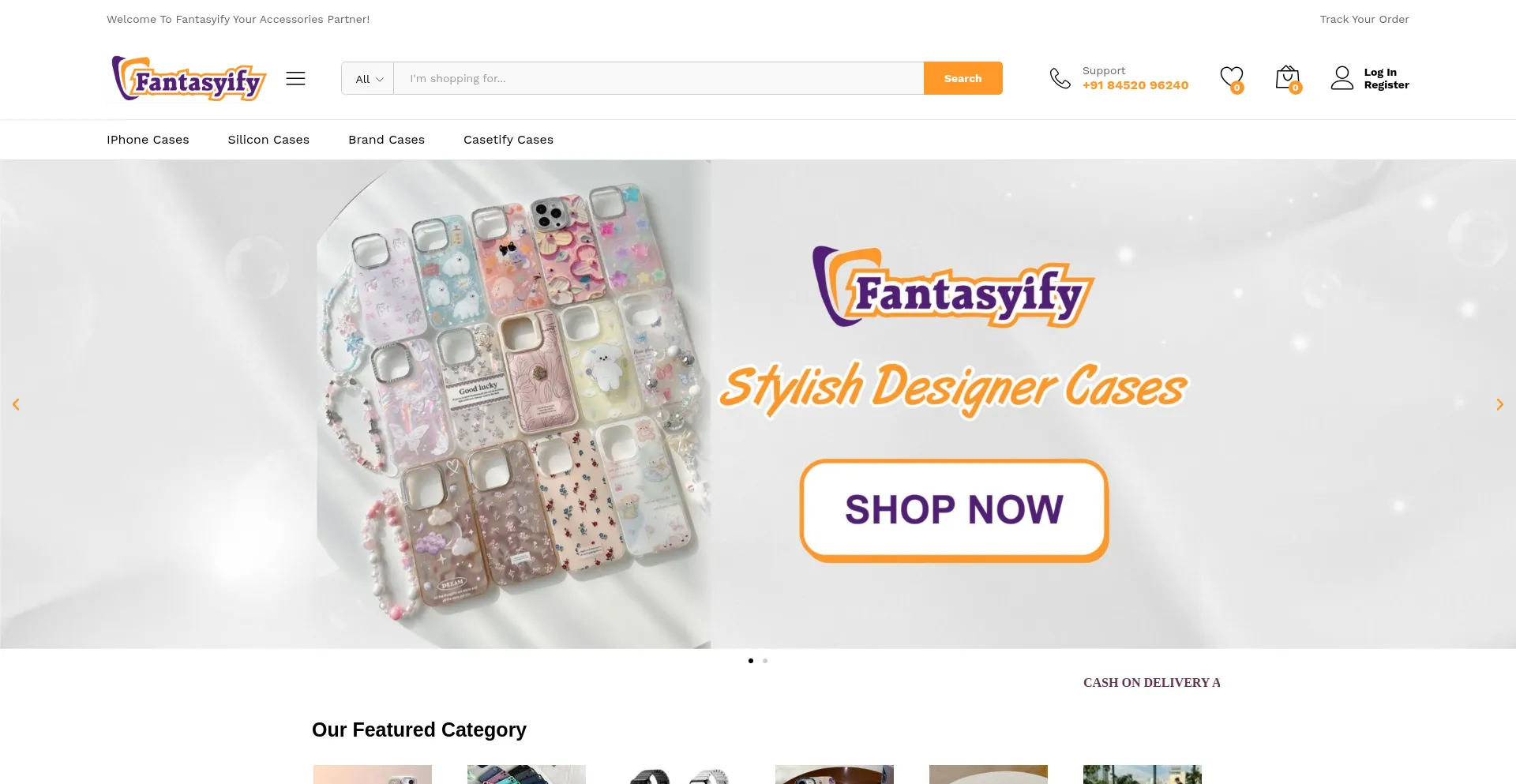 Website screenshot of Fantasyify.in