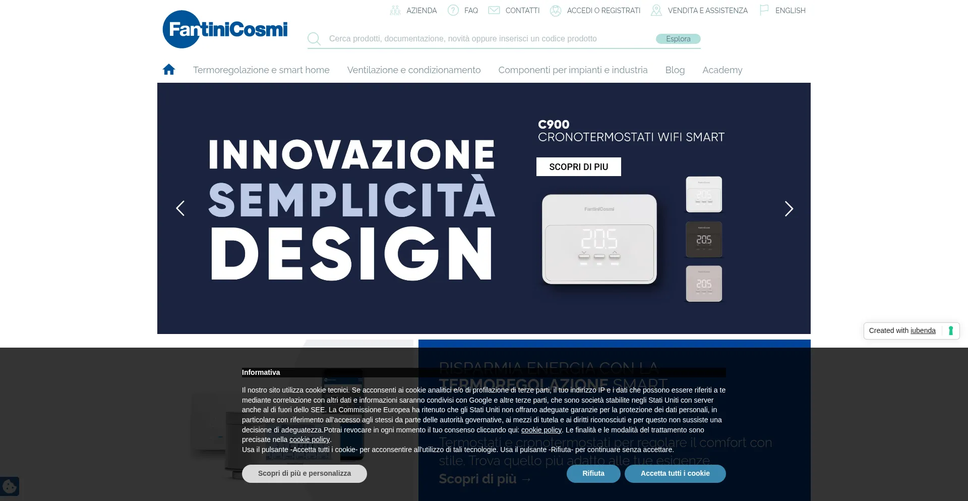 Website screenshot of Fantinicosmi.it
