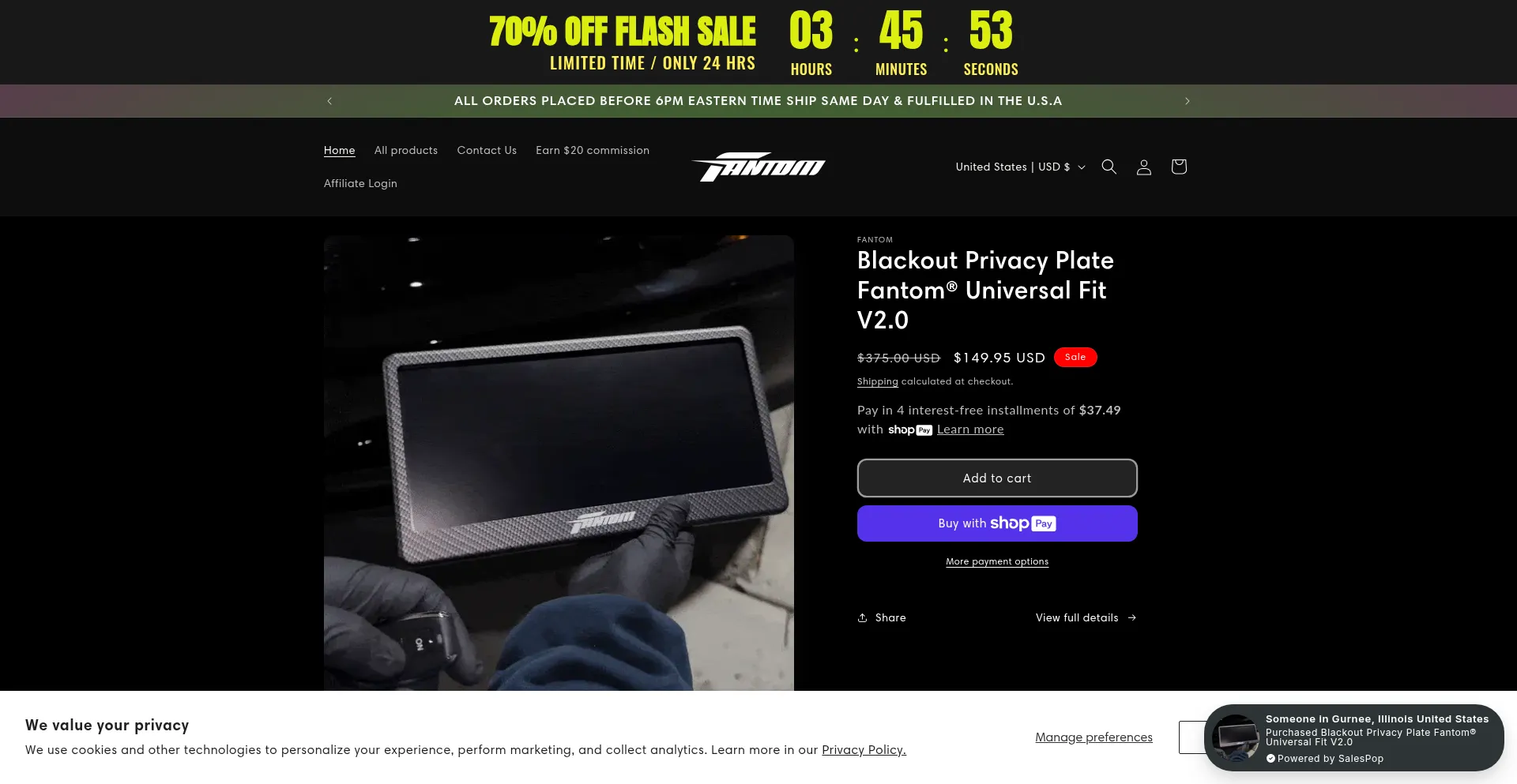Website screenshot of Fantomtec.co