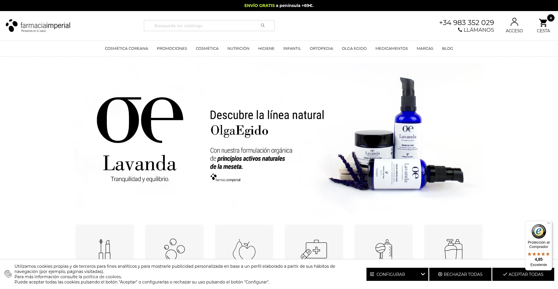 Website screenshot of Farmaciaimperial.es