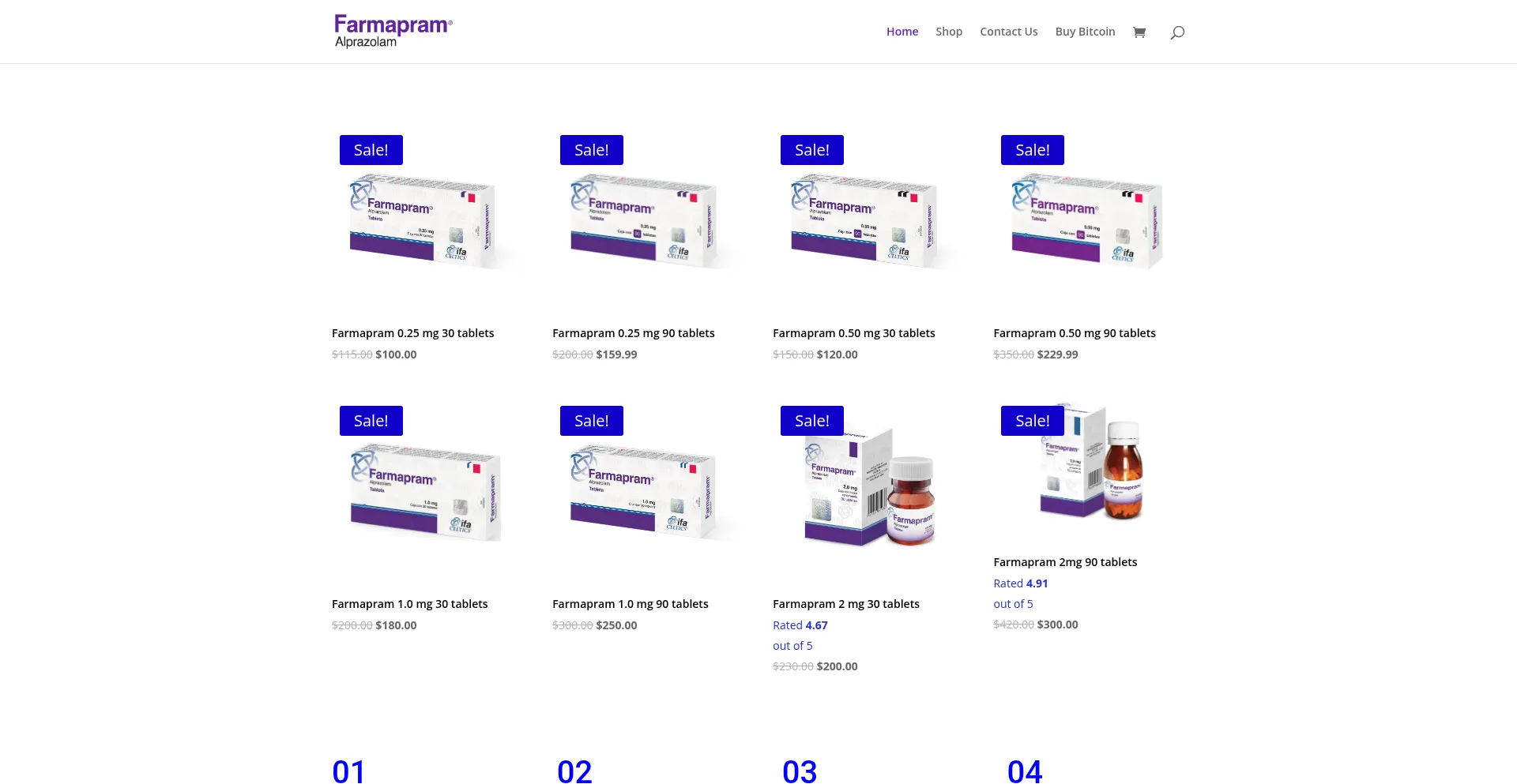 Website screenshot of Farmapramstore.com