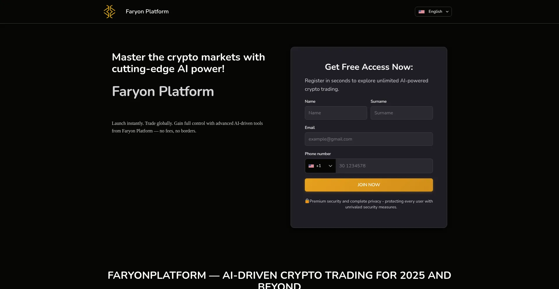 Website screenshot of Faryonplatform.com