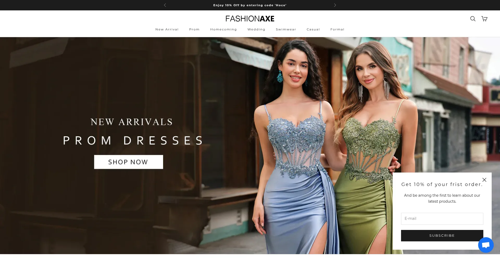 Website screenshot of Fashionaxe.com