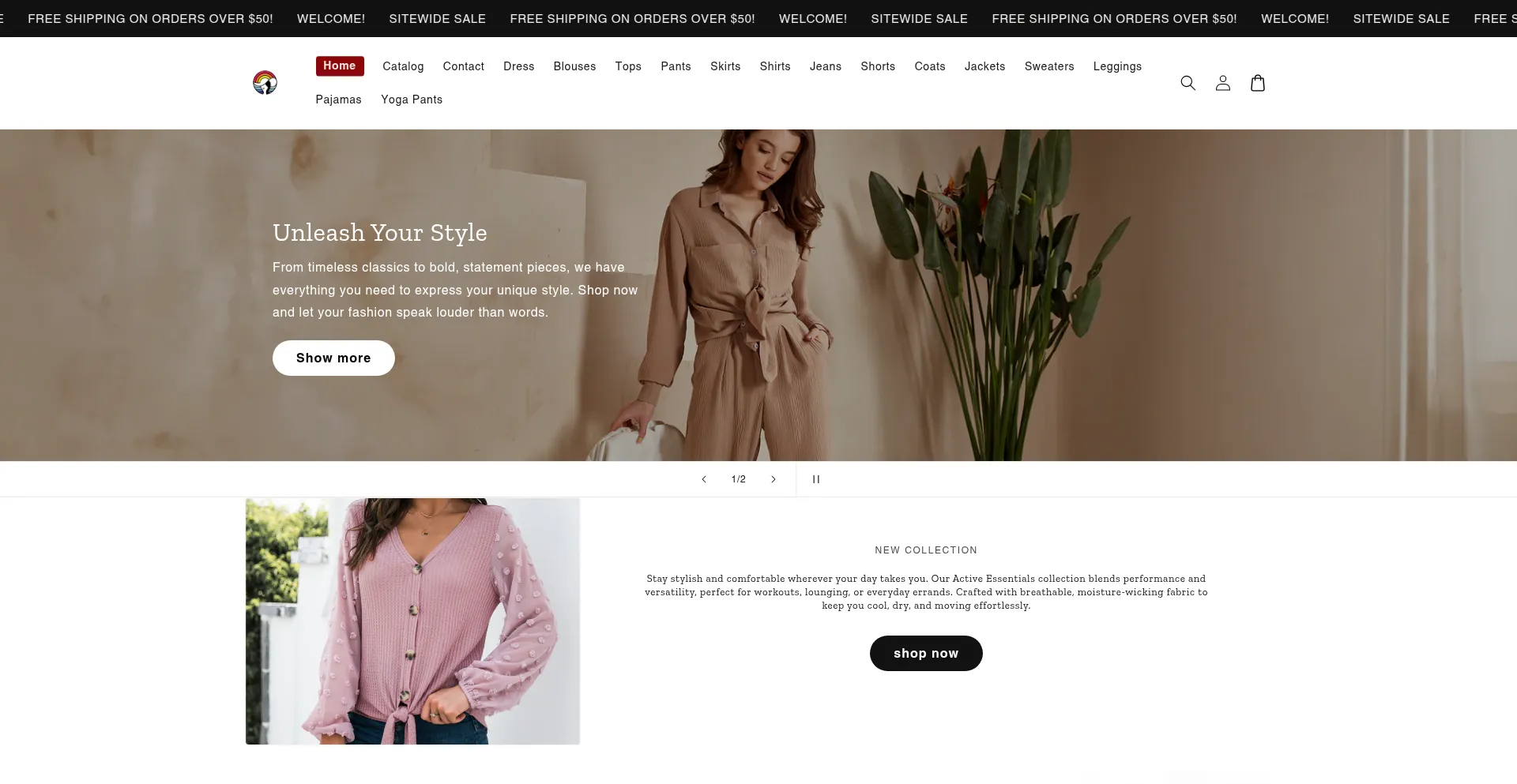 Website screenshot of Fashioncovertrends.store