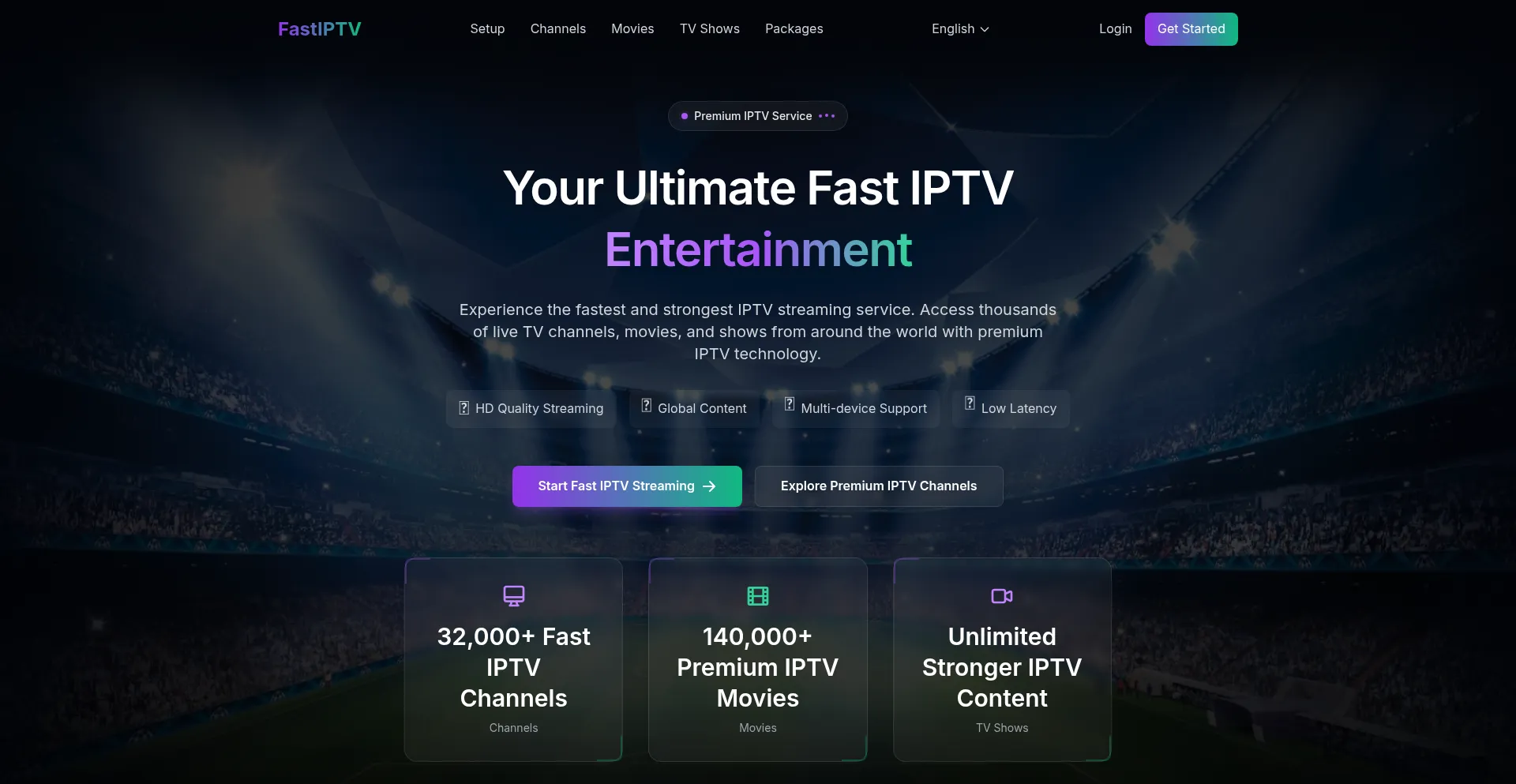 Website screenshot of Fastiptvstronger.com